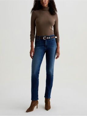 AG Adriano Goldschmied Mari High Rise  Slim Straight Leg Jeans Luxury Designer